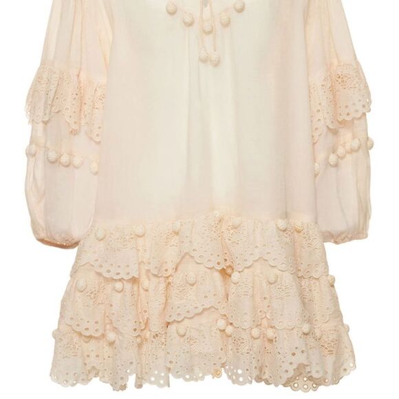 Zimmermann Lyre Trim Ramie Mini Dress - Picture 3 of 15